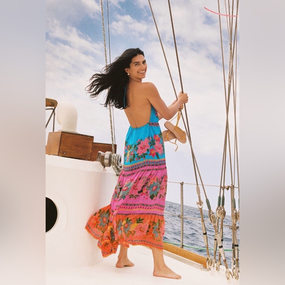 ‼️RARE‼️🎸Farm Rio x Anthropologie🎸🔥NWT🔥Floral Midi Dress— Size XS - Picture 6 of 13